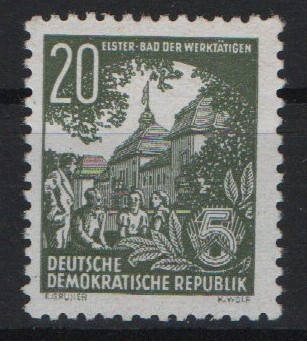 DDR, 1953, Mi.- Nr.: 413x XII, **, vom II. 5- Jahrplansatz, tiefstgeprüft Dr. Ruscher BPP! Qualitätsstück!