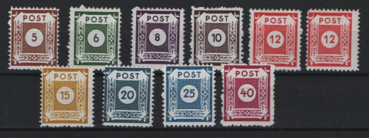 SBZ, Ost- Sachsen, 1945, Mi.- Nrn.: 42- 50 DII, **, je tief(st)geprüft Ströh BPP! Kabinettsatz! Selten!