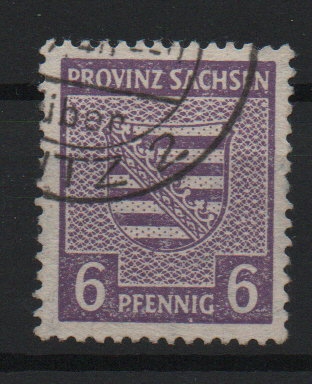 SBZ, Provinz Sachsen, 1945, Mi.- Nr.: 76 Y b, gestempelt, tiefgeprüft Dr. Jasch BPP! Gutes Bedarfsstück!