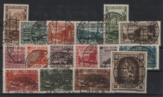 Saargebiet, 1934, Mi.- Nrn.: 179- 94, gestempelt! Selten!