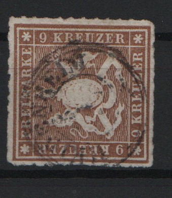 Württemberg, 1865, Mi.- Nr.: 33 a, gestempelt! Qualitätsstück, selten!