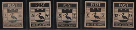 Deutschland- OST, Lokalausgaben, Storkow, 1946, Mi.- Nrn.: 9 P- 14 P 1, (*), je tiefstgeprüft Sturm BPP! Luxusstücke!