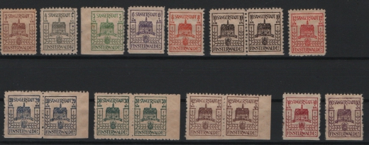 D. - OST, Lokalausgaben, Finsterwalde, 1946, Lot Versuchszähnungen aus Mi.- Nrn.: 1- 12 , **! Sehr selten!