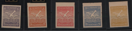 D. - OST, Lokalausgaben, Falkensee, 1945, Mi.- Nrn.: 2 U- 6 U, **! Sehr selten!