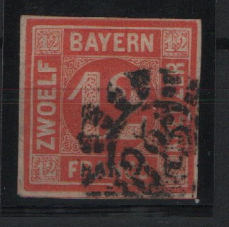 Bayern, 1858, Mi.- Nr.: 6, gestempelt! Qualitätsstück! Selten!