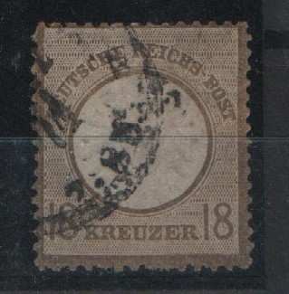 Dt. Kaiserreich, Brustschilder, 1874, Mi.- Nr.: 28, gestempelt, rs. geprüft / Signiert Hoffmann Gieseke! Seltenes Stück!