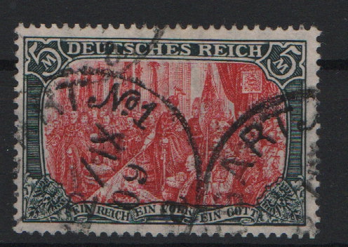 DR, Germania Friedensdruck, 1905 Mi.- Nr.: 97 A I a, gestempelt, doppelt tiefstgeprüft Jäschke BPP! Luxusstück! Selten!