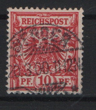 Krone / Adler, 1900, Mi.- Nr.: 47 db z, gestempelt, geprüft Wiegand BPP! Gutes Bedarfsstück! Sehr selten!