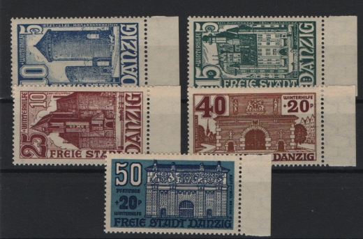 Danzig, 1936, Mi.- Nr.: 262- 66, je vom Ur / Sr., **, Luxussatz