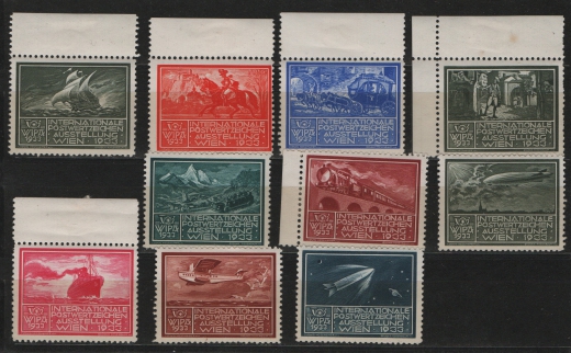 Österreich, 1933, Posten Spendenmarken / Vignetten zur WIPA 1933, ** (Falz am Or.) / *! Seltener Satz!