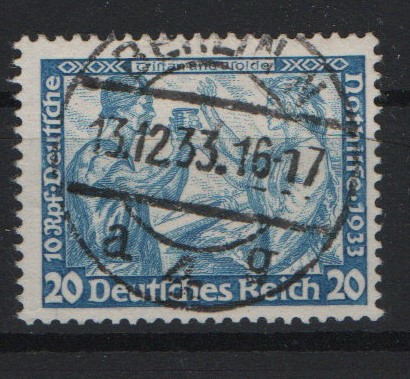 III. Reich, 1933, Mi.- Nr.: 505 B, gestempelt, tiefstgeprüft Schlegel BPP! Luxusstück! Selten!