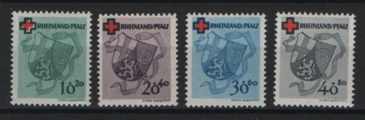 FRZ, Rheinland- Pfalz, 1949, Mi.- Nrn.: 42 A - 45 A, **, Qualitätssatz!