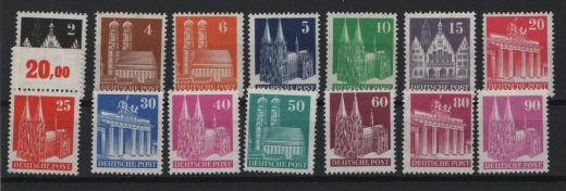 Bizone, 1948, Mi.- Nrn.: 73eg- 96eg, **! Sehr selten!