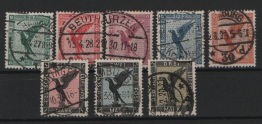 DR / Weimar, 1926, Mi.- Nrn.: 378- 384, gestempelt, kpl. Satz! Selten! Qualitätssatz!