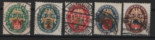 DR / Weimar, 1928, Mi.- Nrn.: 425- 429, gestempelt, kpl. Satz! Selten! Qualitätssatz!