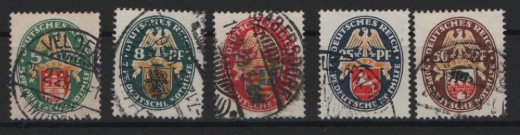 DR / Weimar, 1928, Mi.- Nrn.: 425- 429, gestempelt, kpl. Satz! Selten! Qualitätssatz!