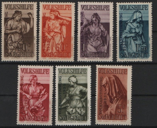 Saargebiet, 1934, Mi.- Nrn.: 199- 205, kpl. Satz, **! Qualitätssatz! Selten!