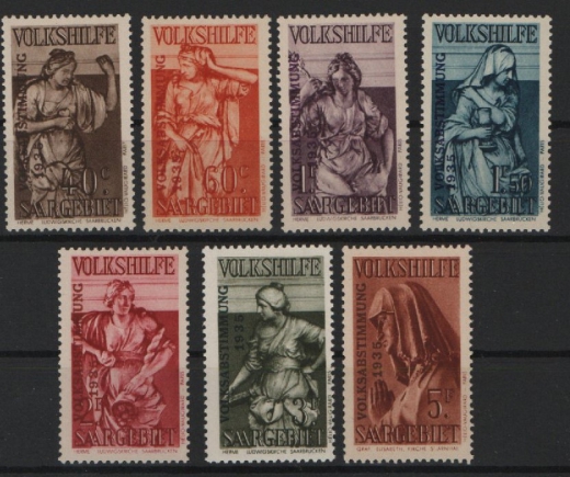 Saargebiet, 1934, Mi.- Nrn.: 199- 205, kpl. Satz, **! Qualitätssatz! Selten!