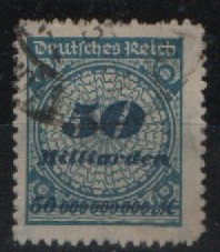 DR, Infla, 1923, Mi.- Nr.: 330 BP (HT), gestempelt, akt. Attest Weinbuch BPP: echt und ..., e.! Bedarfsstück! Sehr selten!