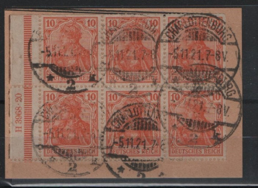 DR, Infla, 1921, Mi.- Nr.: HBl. 32 HAN 1.1 / Mi.- Nr.: 141, gestempelt, akt. Fotoattest Weinbuch BPP: echt + einwandfrei