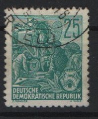 DDR, 1953, Mi.- Nr.: 415 YI, gestempelt, vom II. 5- Jahrplansatz, geprüft / signiert: Gerhardt! Qualitätsstück!