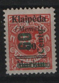 Memel, 1923, Mi.- Nr.: 233 I, **, akt. Fotoattest Huylmans BPP: e+ ...! Gutes Kabinettstück! Selten!