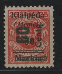 Memel, 1923, Mi.- Nr.: 233 I, **, akt. Fotoattest Huylmans BPP: e+ ...! Kabinettstück! Selten!