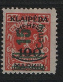 Memel, 1923, Mi.- Nr.: 231 I, **, akt. Fotoattest Huylmans BPP: e+ ...! Kabinettstück! Selten!