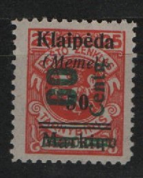 Memel, 1923, Mi.- Nr.: 233 I, **, akt. Fotoattest Huylmans BPP: e + e! Luxusstück! Selten!