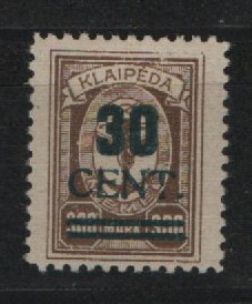 Memel, 1923, Mi.- Nr.: 236 I PF I, *, akt. Fotoattest Huylmans BPP: e + e! Luxusstück! Selten!