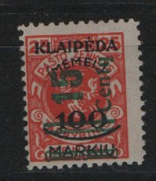 Memel, 1923, Mi.- Nr.: 231 I, **, akt. Fotoattest Huylmans BPP: e + e! Luxusstück! Selten!