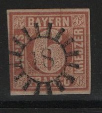 Bayern, 1849, Mi.- Nr.: 4 I, gestempelt, tiefgeprüft Sem BPP! Gutes Kabinettstück! Selten!