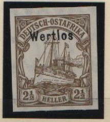 Dt. Kolonien, DOA, 1906, Mi.- Nrn.: 30 U mit Wertlos- Überstempelung, **, FA Steuer VÖB: e+e! Sehr selten! RRR!