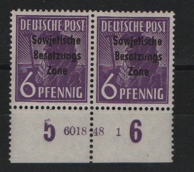 SBZ, Allgemeine Ausgaben, 1948, Mi.- Nr.: 183 e (2) HAN 6018 . 48 1 , **, akt. FA Dr. Ruscher BPP: e+e! Luxusstück! Rarität!