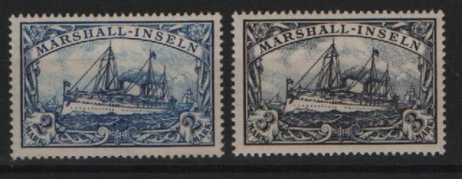 Dt. Kolonien, Marshall- Inseln, 1901, Mi.- Nrn.: 23- 24, **!