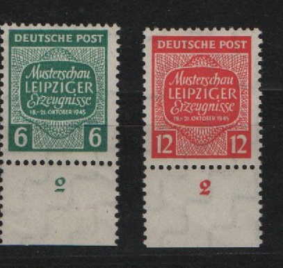 SBZ, West- Sachsen, 1945, Mi.- Nrn.: 124X- 125X, je mit Ur., **! Qualitätssatz! Selten!