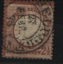 Dt. Kaiserreich, Brustschilder, 1873, Mi.- Nr.: 21 c, gestempelt! Akt. FA Dr. Zill BPP: e+ ...! Seltenes und gutes Kabinettstück!