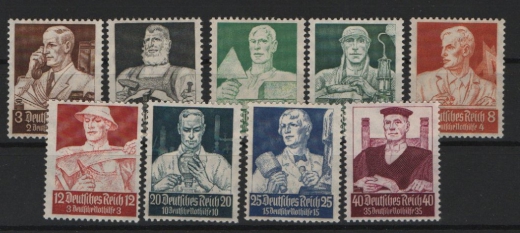 III. Reich, 1934, Mi.- Nrn.: 556- 564, der Ständesatz, **! Je tief(st)geprüft Schlegel BPP! Qualitätssatz! Selten!