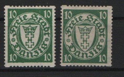 Danzig, 1932 / 35, Mi.- Nr.: 194 Dx + y, **, Rollenmarken, je tiefgeprüft Soecknick / Tworeck BPP! Qualitätsstücke!