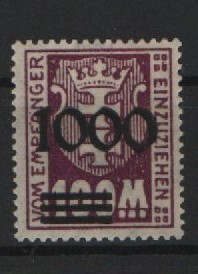 Danzig, 1923, Portomarken, Mi.- Nrn.: I / I , *! Tiefgeprüft Erdwin BPP! Qualitätsstück! Selten!