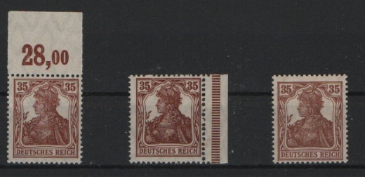 DR, Infla, 1918, Mi.- Nr.: 103 a, b + c, **, b + c, je tiefstgeprüft Infla Berlin! Qualitätsstücke!