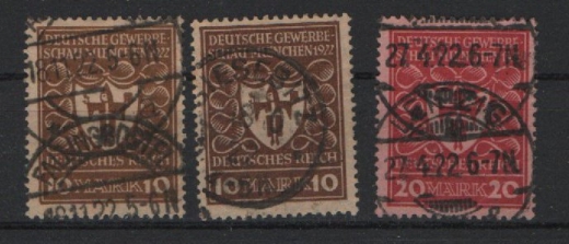 DR, Infla, 1922, Mi.- Nr.: 203 a + b, 204, gestempelt, 203 b geprüft Infla Berlin,...