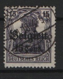 Dt. Bes. I. WK., 1916 / 18, Landpost in Belgien, Mi.- Nr.: 16 b I, gestempelt, tiefgeprüft Hey BPP! Qualitätsstück, selten!