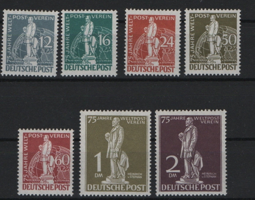 Berlin, 1949, Mi.- Nrn.: 35- 41, **, Der Stephan- Satz, kpl. Satz. mit Fotoattest Schlegel BPP! e+e! Luxussatz!