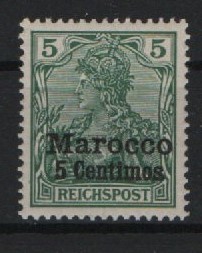 Dt. Auslandspostämter, Marokko, 1903, Mi.- Nrn.: 8 II , **! Selten!