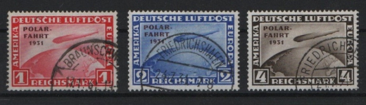 DR / Weimar, 1931, Mi.- Nrn.: 456- 58, Der Polarfahrtsatz, gestempelt! Gute Bedarfsstücke! Sehr selten!