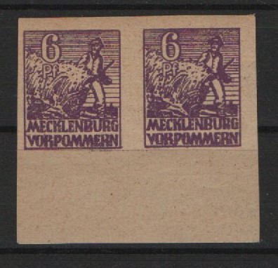 MVP, 1946, Mi.- Nr.: 33 y d U (2x), horzontales Paar mit Ur., **, je tiefstgeprüft Kramp BPP! Qualitätsstück! Selten!