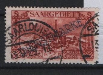 Saargebiet, 1929, Mi.- Nr.: D 32 DD , gestempelt, geprüft / signiert Dr. Bri.! Kabinettstück! Selten!