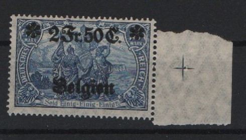 Dt. Bes. I. WK., 1916 / 18, Landpost in Belgien, Mi.- Nr.: 9, **, mit Sr.! Qualitätsstück, selten!