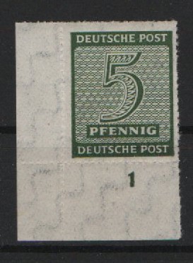 SBZ, West- Sachsen, 1945, Mi.- Nr.: 116 DX, ER- Stück, **! Qualitätsstück! Selten!